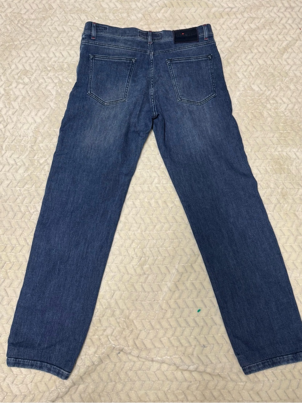 Kiton Denim Jeans in Medium Blue with Red Accents - Picture 10 of 16
